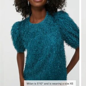 Tuckernuck Hyacinth House Teal textured Hope Blouse (M)